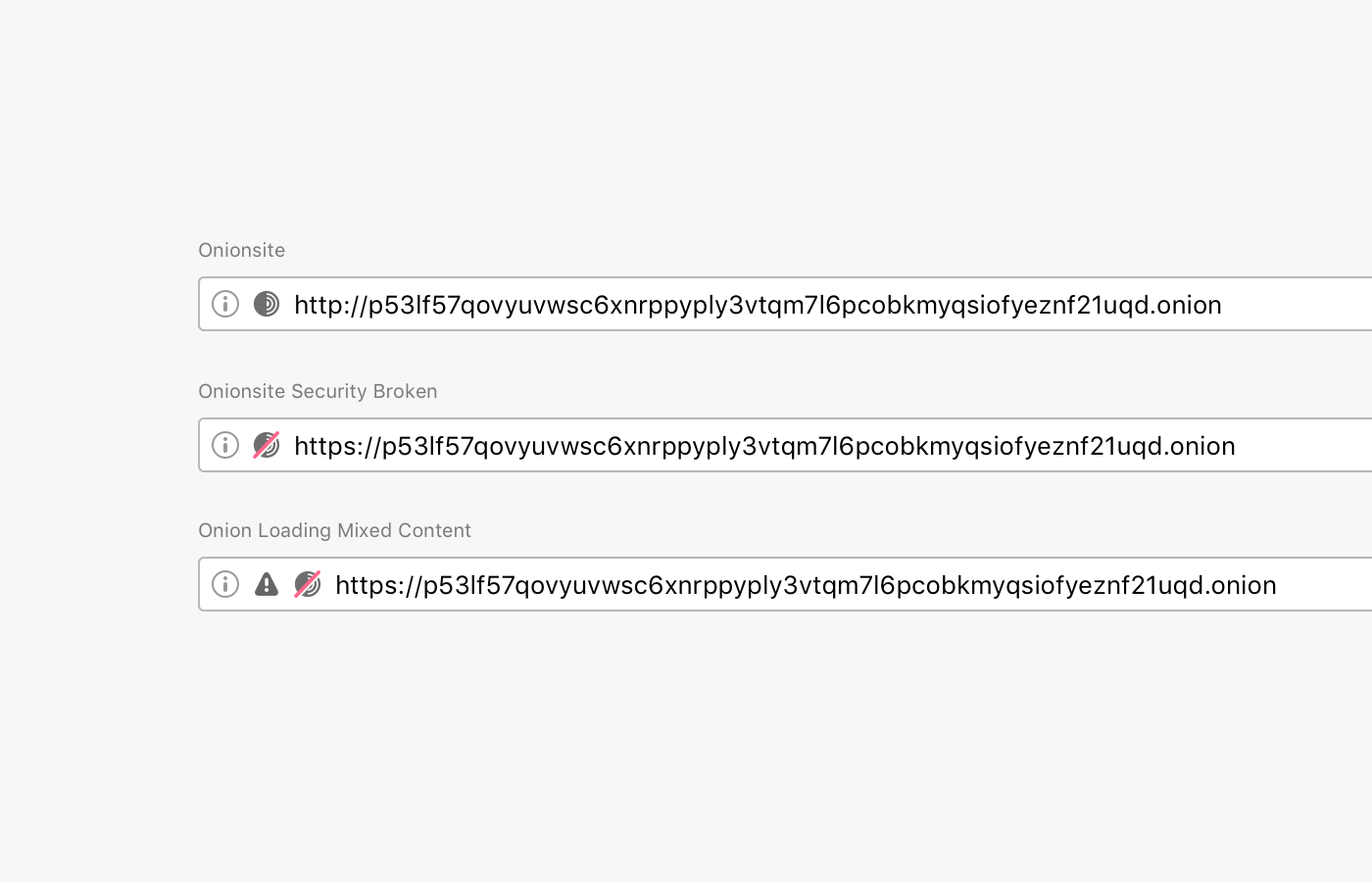 Indicadores de seguridad en la barra de direcciones del Navegador Tor 9.5